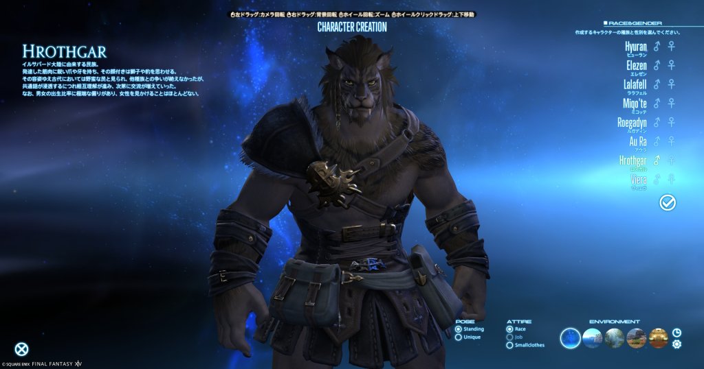 FF14のロスガル種族男の画像