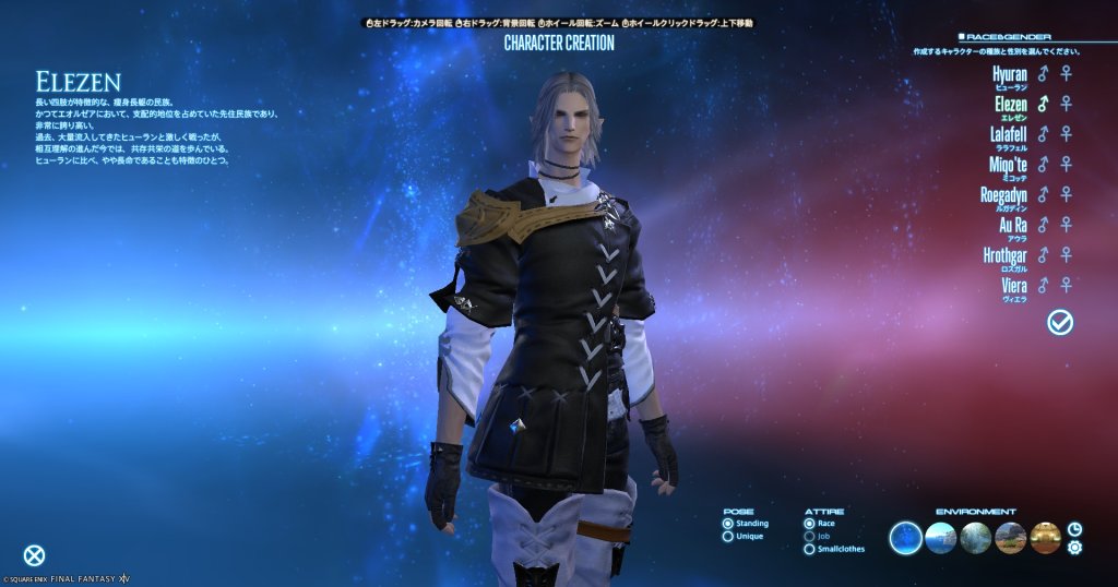 FF14のエレゼン種族男の画像