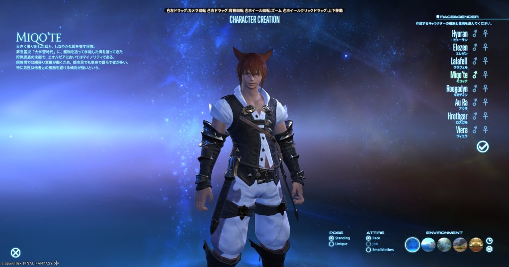 FF14のミコッテ種族男の画像