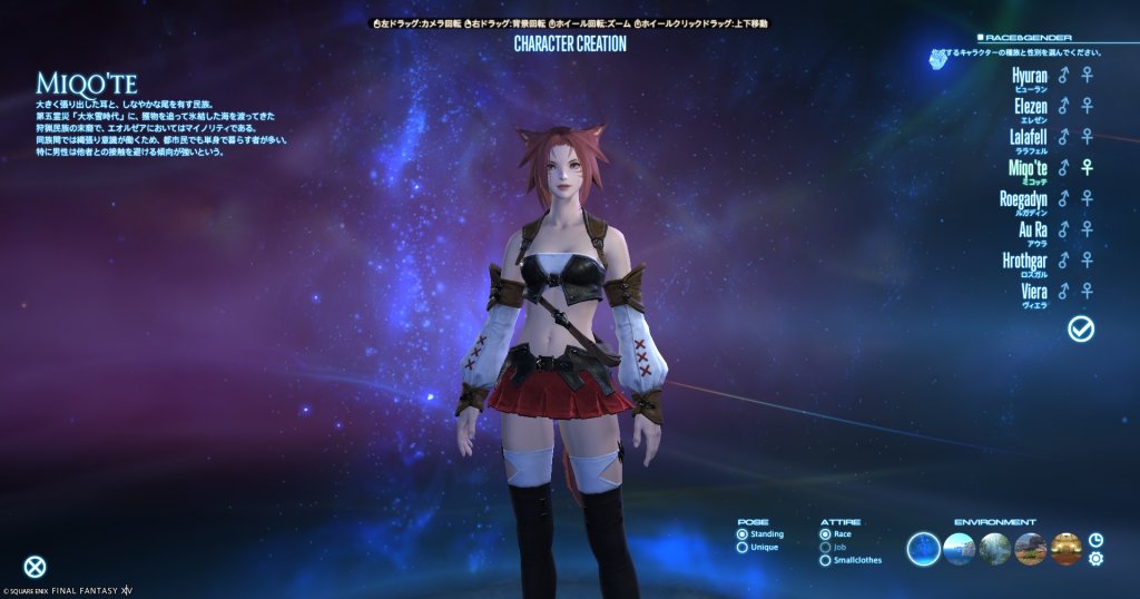 FF14のミコッテ種族女の画像